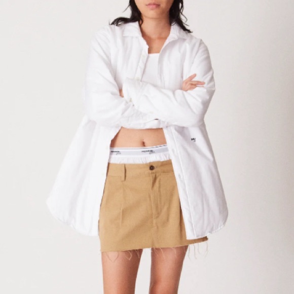 SOLD Homme Girls Khaki Layered Cut Off Skirt, Large - Picture 6 of 7